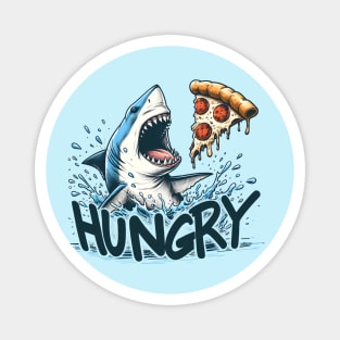 Funny Shark with Pizza, Pizza Lover Magnet